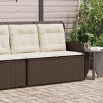 vidaXL Banc de jardin avec coussin Noir et blanc crème polyrotin