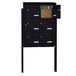 Bloc collectif Leabox  2x3  grade 3  simple face  Extérieur  sur pieds à sceller  Noir 9005 finition brillante