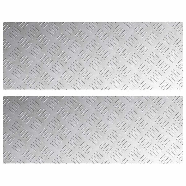 vidaXL Plaques en Aluminium à Motif Checker 2 Pièces Antidérapantes 80x30 cm