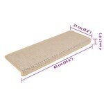vidaXL Tapis d'escalier autocollants 15 Pièces 65x21x4 cm Berber