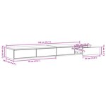 vidaXL Tiroirs de lit Chêne Fumé 140x36 5x16 5 cm Bois d'ingénierie