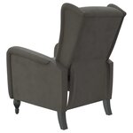 vidaXL Fauteuil inclinable Gris foncé Velours