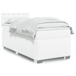 vidaXL Sommier à lattes de lit avec matelas Blanc 90x190 cm Similicuir