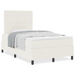 vidaXL Lit à ressorts avec matelas crème petit double en velours côtelé