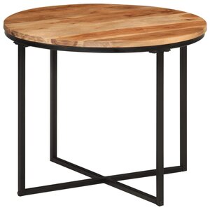 vidaXL Table basse 55x55x45 cm bois massif acacia et fer