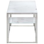 vidaXL Table basse argenté acier inoxydable et verre trempé
