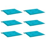 vidaXL Coussins de chaise de jardin lot de 6 turquoise 50x50x4cm tissu
