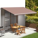 vidaXL Tissu de remplacement pour auvent Marron 5x3 m
