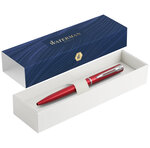 Waterman graduate allure stylo bille   laque rouge satinée  recharge encre bleue pointe moyenne  coffret cadeau