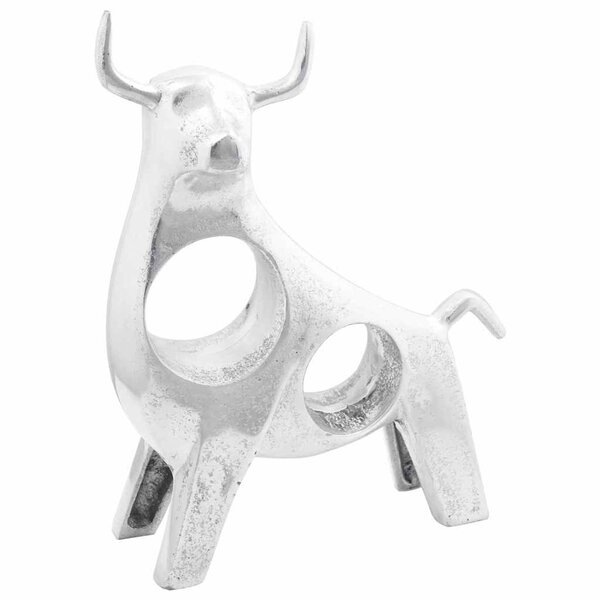 Sculpture de Taureau vidaXL Argent 22x9 5x34 cm Aluminium