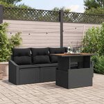 vidaXL Ensemble de canapé de jardin 5 Pièces Noir Poly rotin