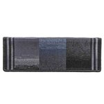 vidaXL Tapis d'escalier autoadhésifs 10 Pièces 65x21x4 cm Noir et gris