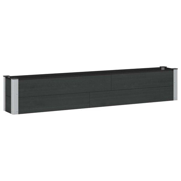 vidaXL Jardinière surélevée Noir 200 x 30 x 36 cm