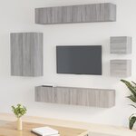 vidaXL Ensemble de meubles TV 8 Pièces Sonoma gris Bois d'ingénierie