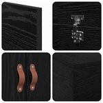 vidaXL Cadre de lit Chêne noir 190 x 75 x 31 5 cm Bois d'ingénierie