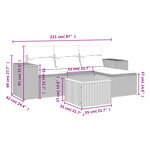 vidaXL Salon de jardin avec coussins 5 Pièces beige résine tressée