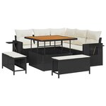 vidaXL Ensemble de canapé de jardin avec coussin 8 Pièces Noir et crème