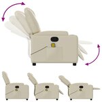 vidaXL Fauteuil de massage inclinable crème similicuir