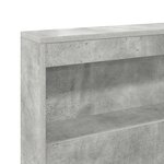 vidaXL Lit Bibliothèque Gris Béton 100x200 cm Bois d'ingénierie