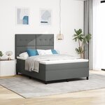 vidaXL Lit à sommier avec matelas Gris foncé 140x200 cm Tissu