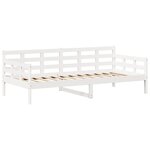 vidaXL Ensemble de lit de jour et de banc et toit sans matelas blanc