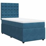 vidaXL Sommier à lattes de lit avec matelas Bleu foncé 100x200 cm
