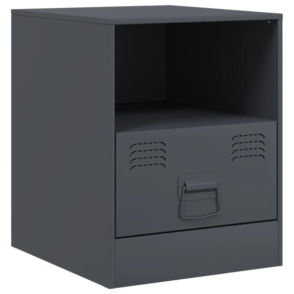 vidaXL Table de chevet anthracite 34 5x39x44 cm acier