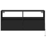 vidaXL Meuble TV mural avec lumières LED noir 100x31x45 cm