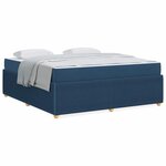 vidaXL Cadre de lit avec matelas avec matelas Bleu 180 x 200 cm tissu