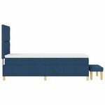 vidaXL Lit à Ressorts avec Matelas & Banc Bleu 90x200 cm Tissu