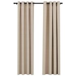 vidaXL Rideaux occultants aspect lin avec œillets 2Pièces beige 140x225cm