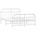 vidaXL Cadre de lit métal sans matelas et pied de lit blanc 183x213 cm