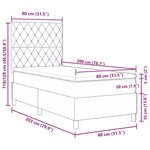 Lit avec sommier à ressorts  matelas et LED vert foncé 80x200 cm en velours