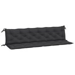 vidaXL Coussins de banc jardin lot de 2 noir 200x50x7 cm tissu Oxford
