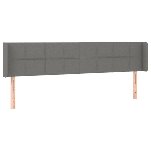 vidaXL Tête de lit avec oreilles Gris foncé 163x16x78/88 cm Tissu