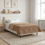 vidaXL Duvet d'été simple Matelassé Taupe 135 x 220 cm
