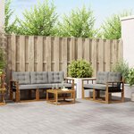 vidaXL Ensemble de canapés d'extérieur 6 Pièces Gris Naturel et Clair