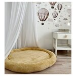Tapis de jeu nid en peluche moutarde