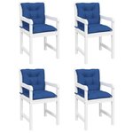 vidaXL Coussins de chaise de jardin à dossier bas lot de 4 bleu royal