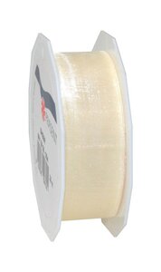 Organza sheer 25-m-rouleau 25 mm créme