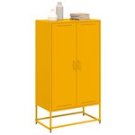 vidaXL Buffet haut jaune moutarde 68 5x38 5x123 5 cm acier