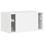 vidaXL Meuble TV mural Montage mural Blanc Brillant 60 x 31 x 29.5 cm