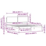 vidaXL Cadre de lit avec tête de lit rembourrée Gris foncé