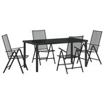vidaXL Ensemble de jardin à manger 5 pièces en acier anthracite