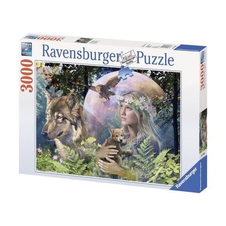 Puzzle 3000 pieces - loups au clair de lune - ravensburger - puzzle adultes - des 14 ans