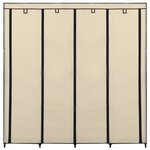 vidaXL Garde-robe avec 4 compartiments Crème 175x45x170 cm