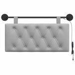 vidaXL Tête de lit suspendue Avec lumière LED Gris nuage Tissu