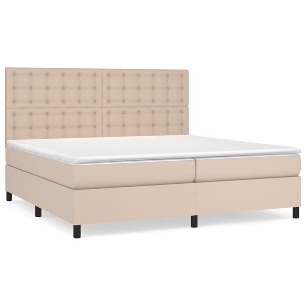 vidaXL Sommier à lattes de lit avec matelas Cappuccino 200x200 cm