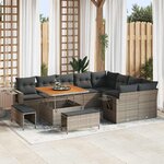 vidaXL Ensemble de canapé de jardin 12 Pièces Gris polyrotin