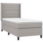 vidaXL Sommier à lattes de lit matelas LED Gris clair 80x200cm Tissu